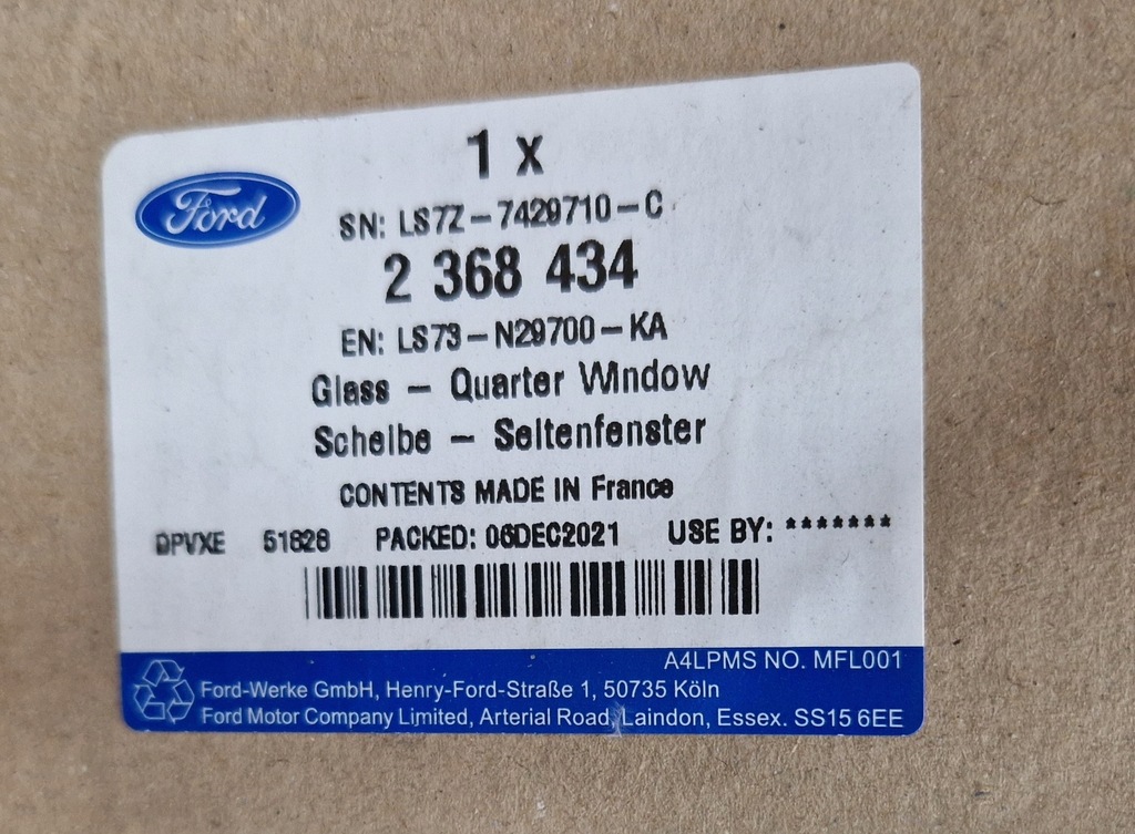 фото №6, Стекло кузовная задняя правая ford mondeo mk 5 kombi 2021 nowa оригинальная