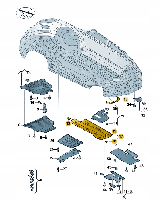 фото №1, Защита пол нижняя левая audi q3 aso phev oryg