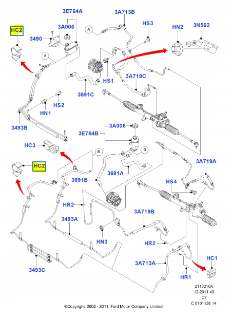 фото №6, Суппорт, шланг усилителя ford transit connect 2002-2013 tc7 оригинальный номер 1070109