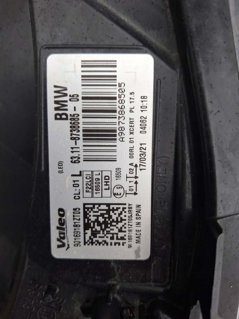 фото №6, Bmw 2 f22 f23 m2 lift lifting lci адаптивный led лампа фара левая левый