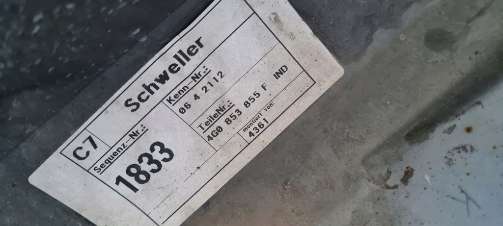 фото №11, S6 c7 a6 4g молдинг накладка порог sline левая перед pantherschwarz