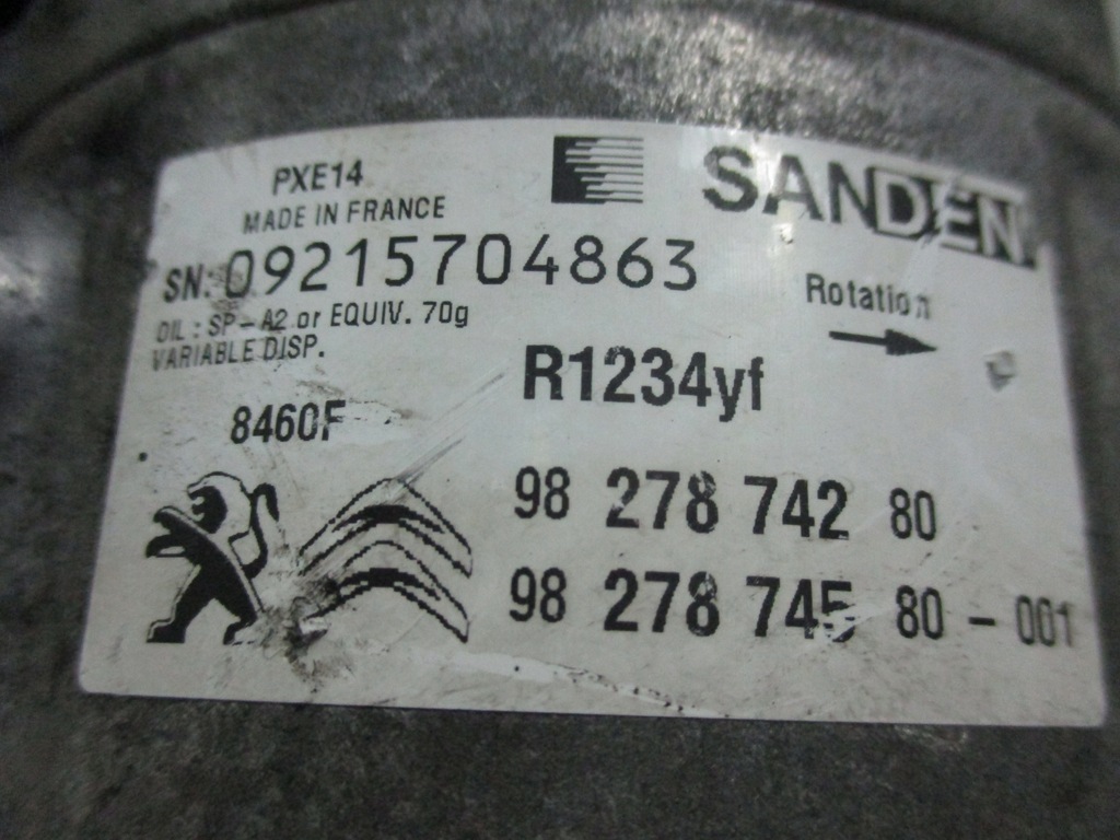 фото №7, Компрессор кондиционера peugeot expert 2,0 hdi 3008 ii 1,6, 5008 9827874280