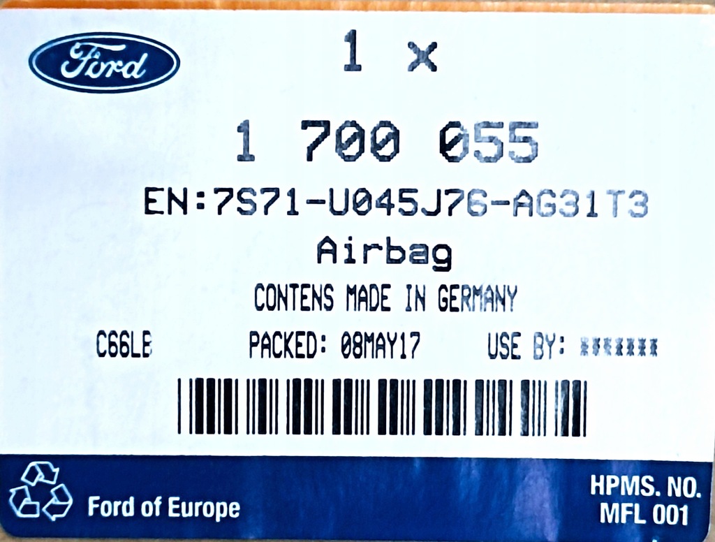 фото №8, Подушка безпеки подушка колінна ford mondeo mk4 nowa оригінальний номер