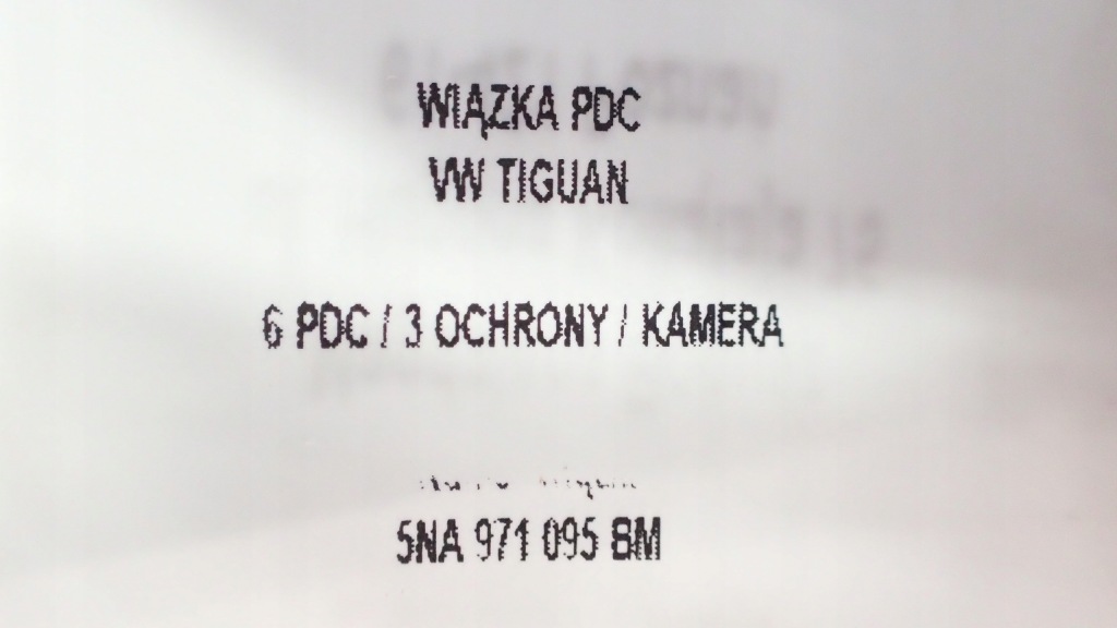 фото №10, Nowa жгут перед 6 pdc камера 3 защиты vw tiguan 5na971095bm + pdc