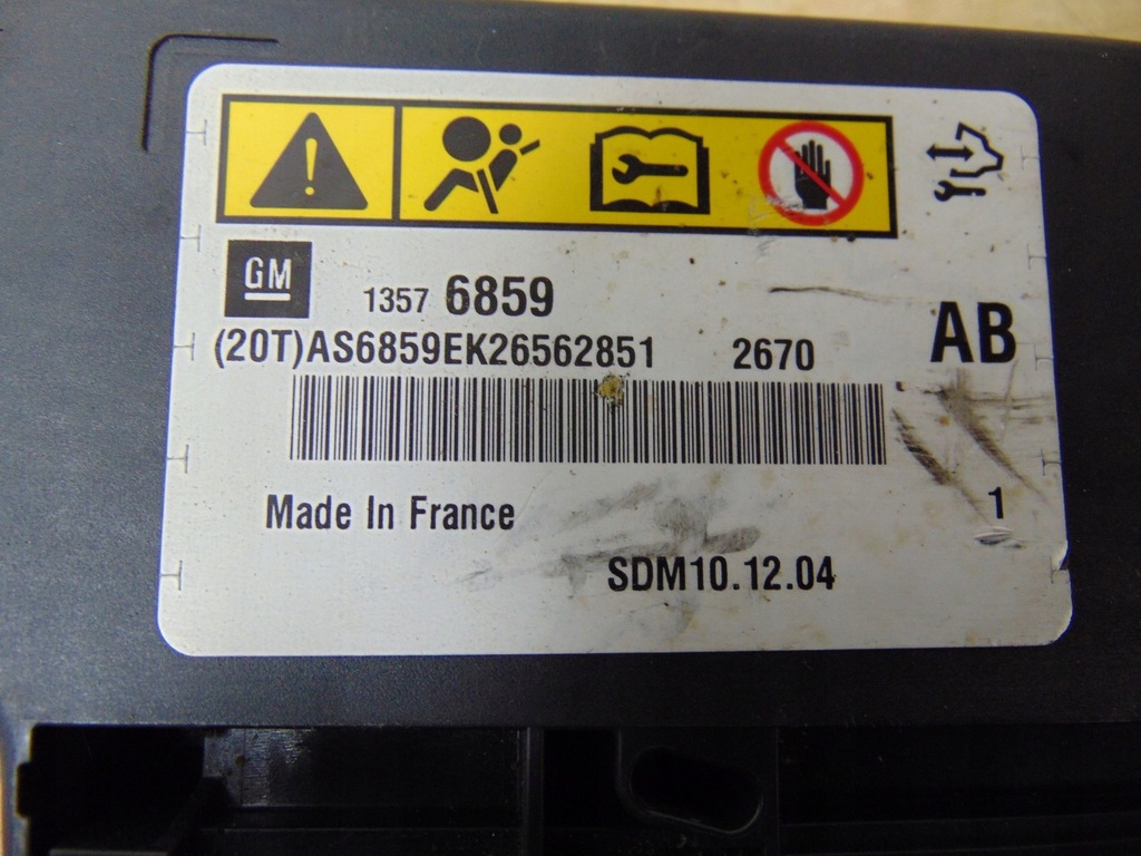 фото №6, Датчик модуль подушка безопасности opel meriva b 13576859