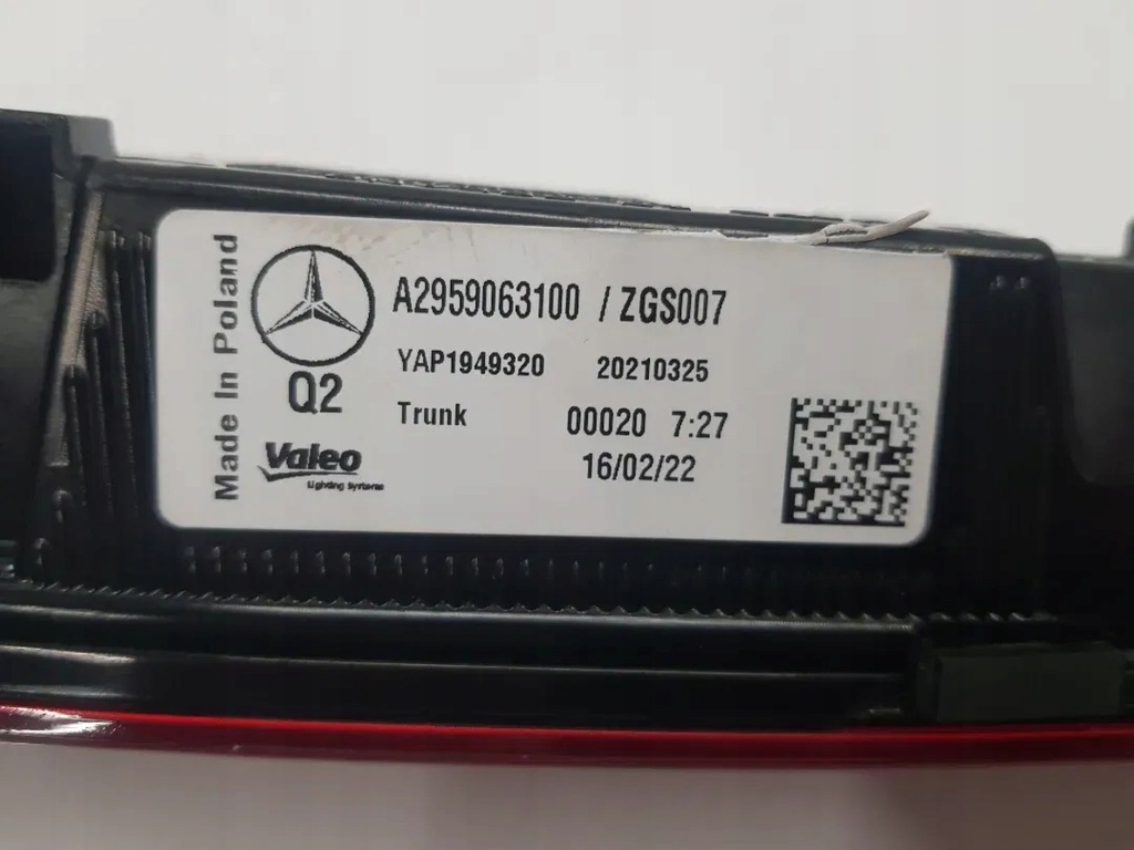 фото №10, Лампа задняя задняя led w крышка накладка mercedes eqe v295 a2959063100
