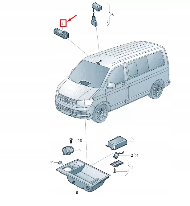 фото №1, Vw transporter t6 emergency assist. call button 5nr0356242en