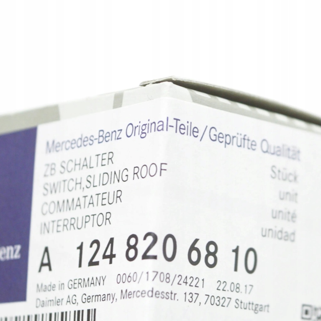 Mercedes-benz e w124 електричний перемикач дах зсувний a1248206810 Зі Шроту