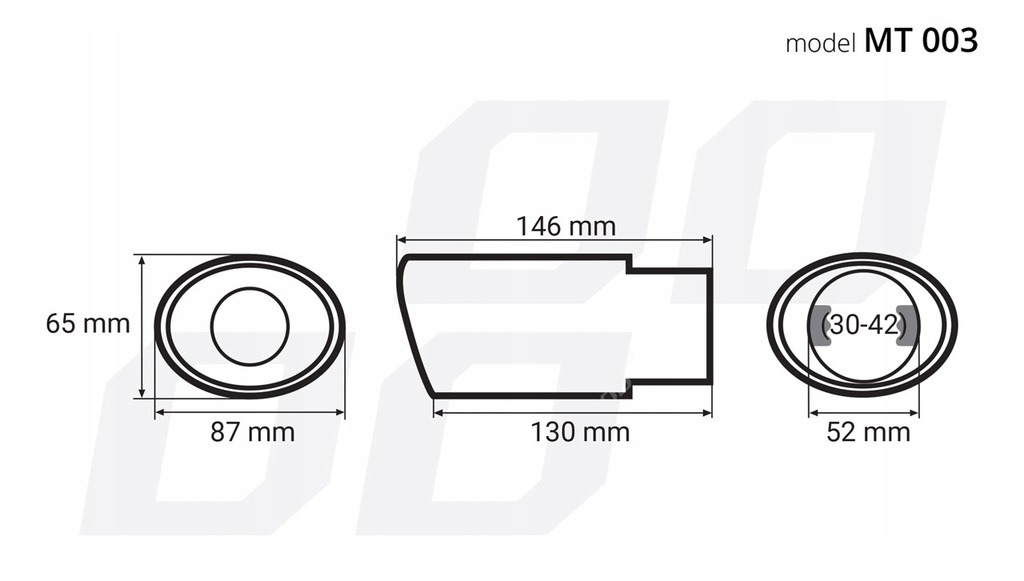 фото №13, Наконечник na гаситель накладка выхлоп глушителя хром сталь нержавеющая mt 003