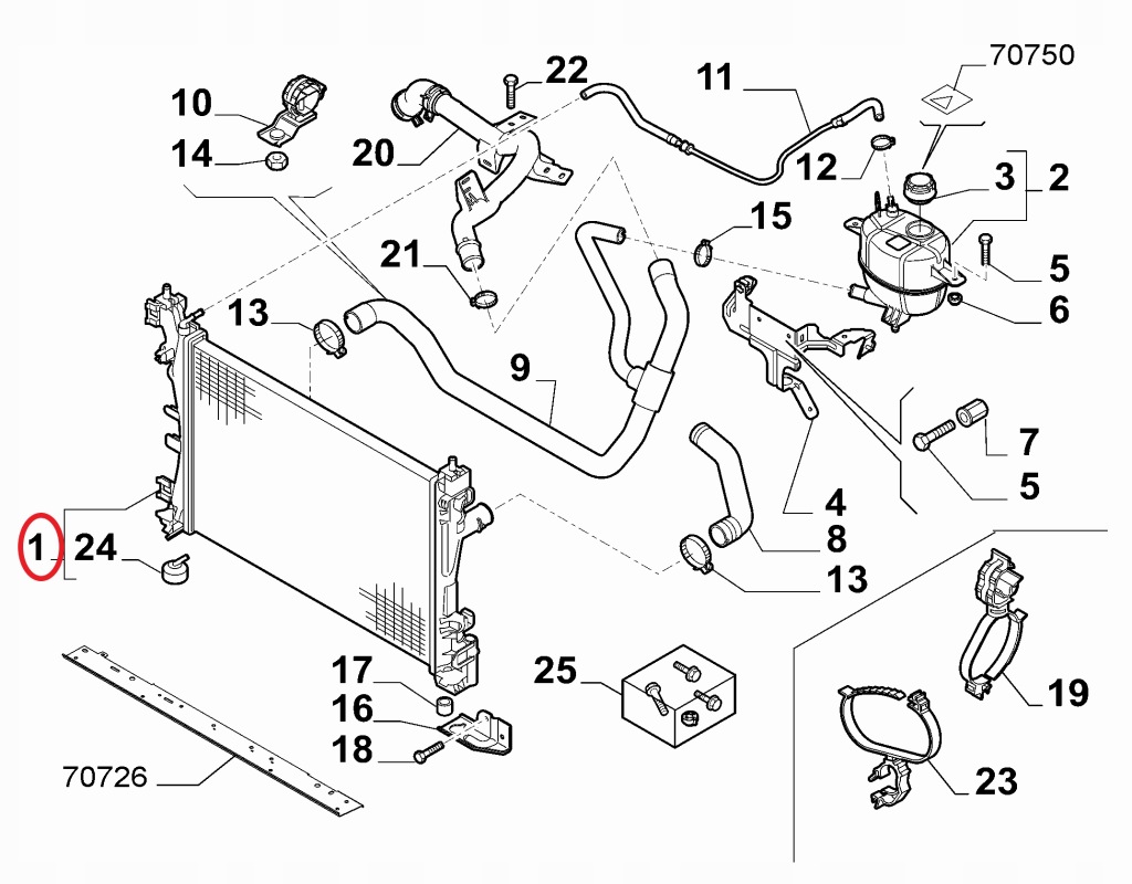 Радиатор воды fiat fiorino оригинальный номер 51790774 Киев