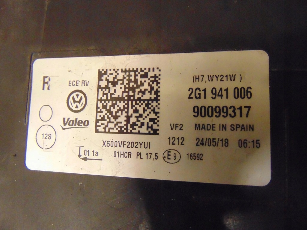 фото №13, Лампа правая перед vw polo vi 2g 2g1941006 europa