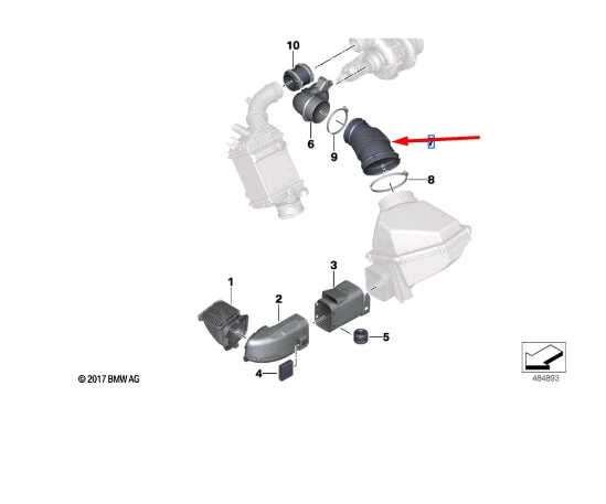 Bmw m5 f90 air воздуховод zyl. 5-8 7852384 13717852384 Цена