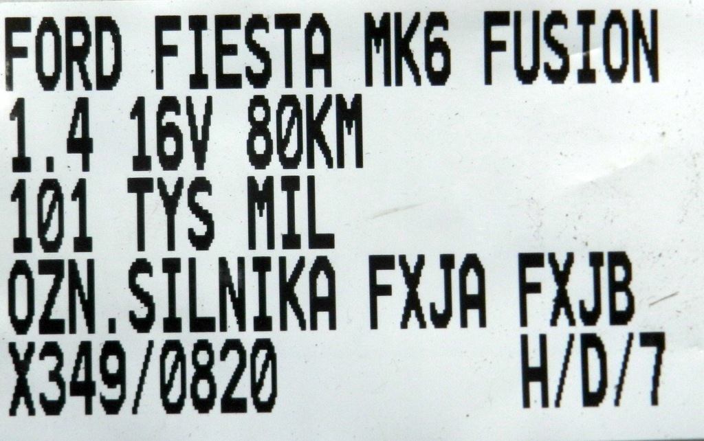 фото №8, Двигатель блок двигателя ford focus mk2 fiesta fusion mazda 2 1.4 16v 80km 101tyś fxja
