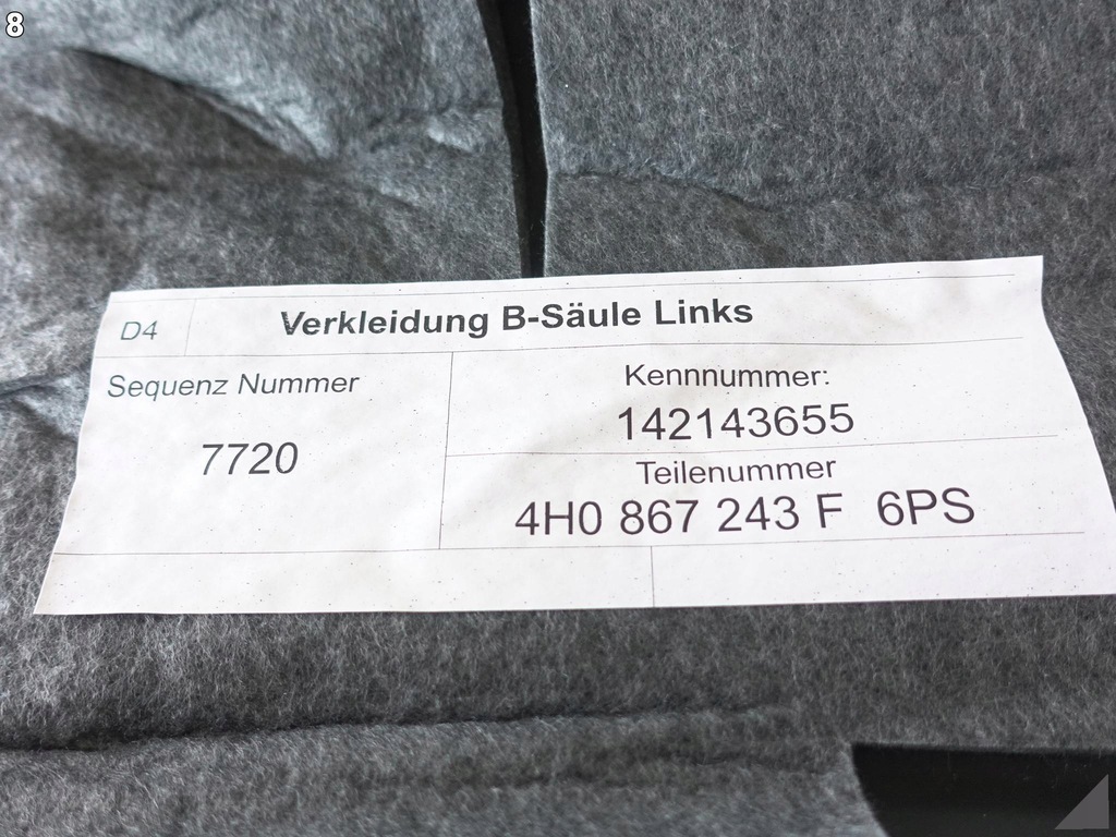 фото №9, Audi a8 4h0 d4 lift 13-17 захист обшивка lewego стійка b хром 6ps