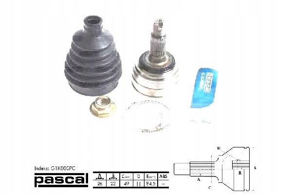 фото №1, Pascal шарнір привідний зовнішній honda concerto