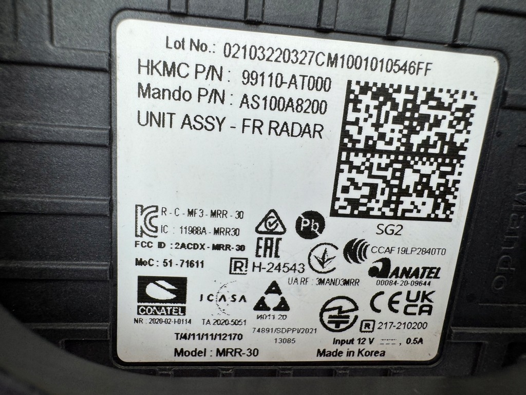 фото №9, Kia niro ii 2 22r- радар датчик distronic датчик модуль 99110-at000