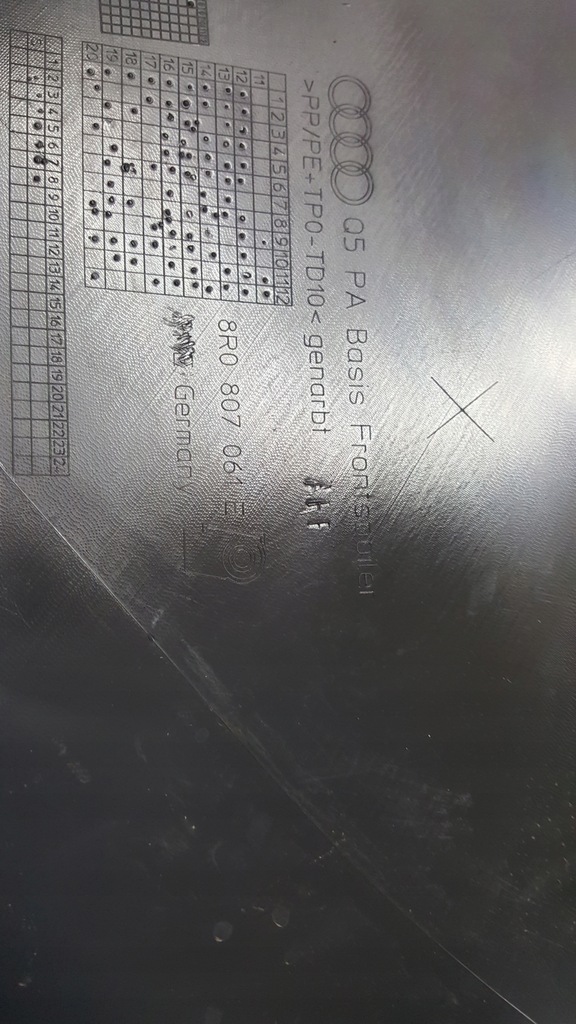 фото №11, Накладка спойлер бампера передній audi q5 8r0807061e nowa