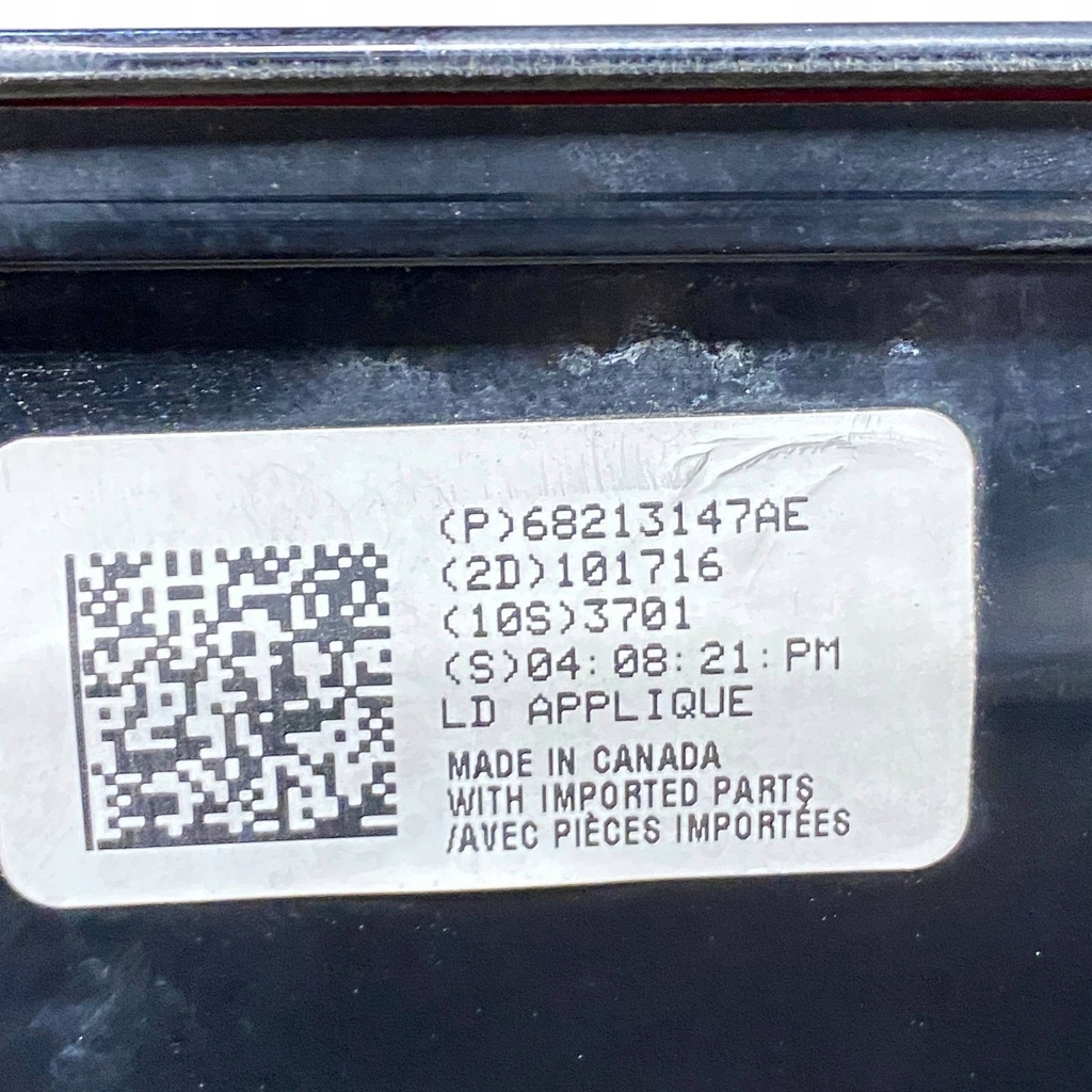 фото №15, Dodge charger 2017 молдинг свет tylnego/osłona номерного знака регистрационный