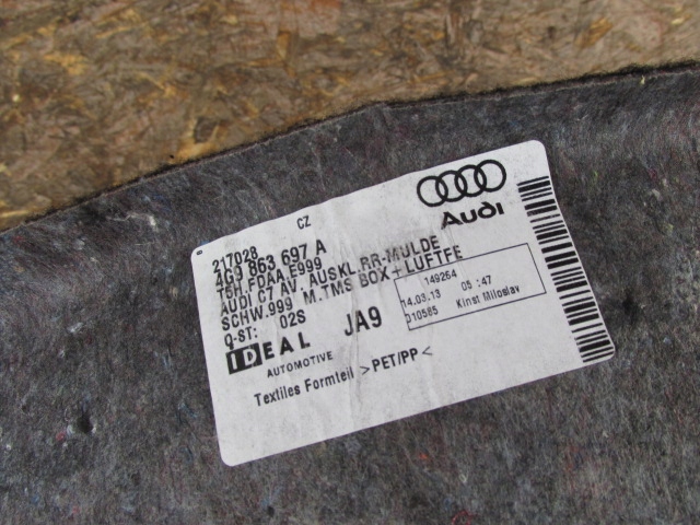 фото №5, Audi a6 c7 allroad kombi обшивка шумоизоляция багажника 4g9863697a