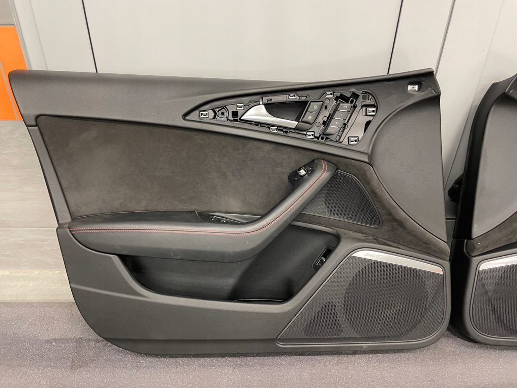 фото №7, Обшивка обивка дверь a6 s6 c7 competition алькантара czerwona nić bose