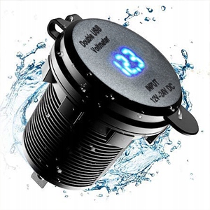 фото №15, Зарядное устройство woltomierz панель автомобильная 2x usb qc3.0 3a выключатель na сенсорный