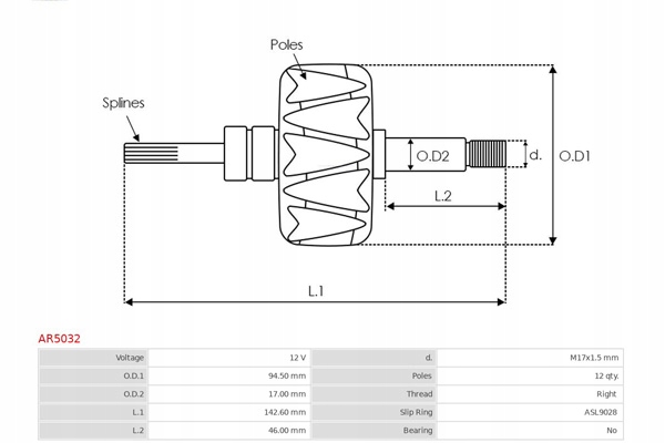 фото №3, Крыльчатка, генератор as-pl ar5032