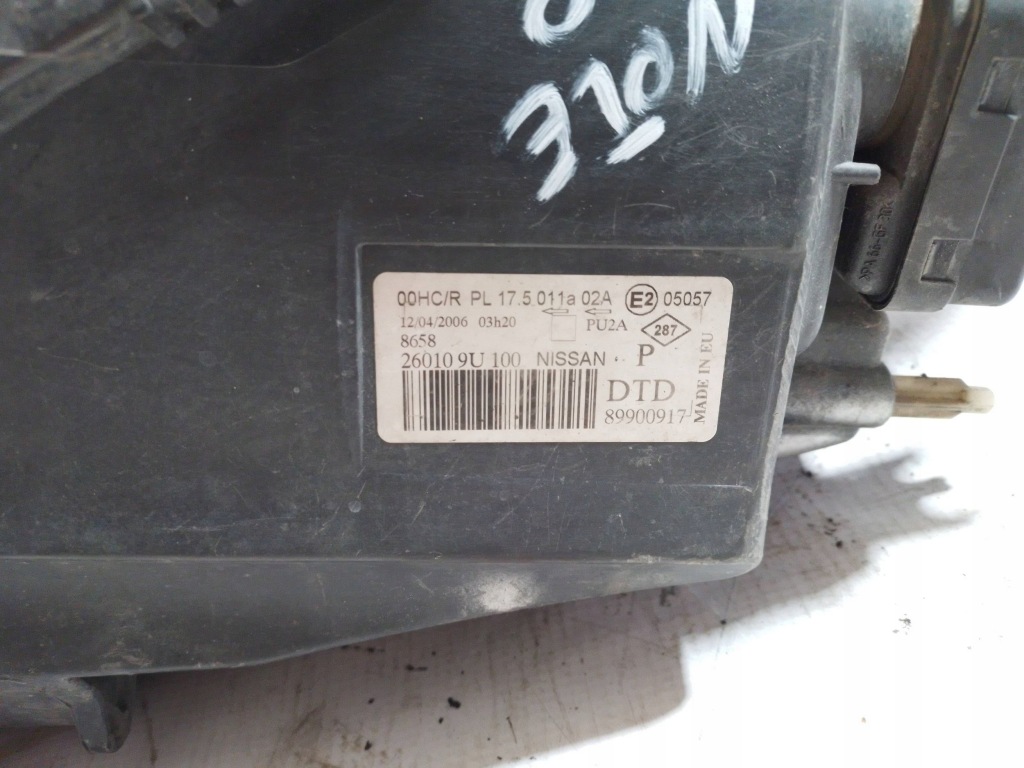 фото №8, Лампа права перед nissan note e11 260109u100 and/3/p2