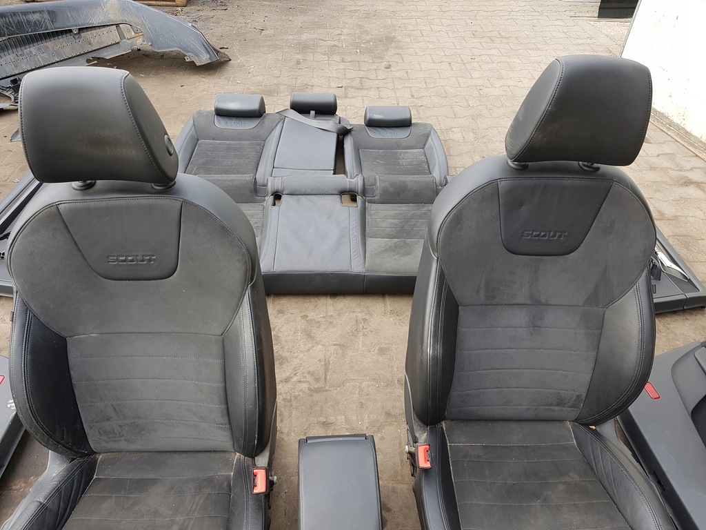 фото №7, Skoda octavia 3 iii kombi scout сиденья кожаный alcantara заднее сиденье обшивки