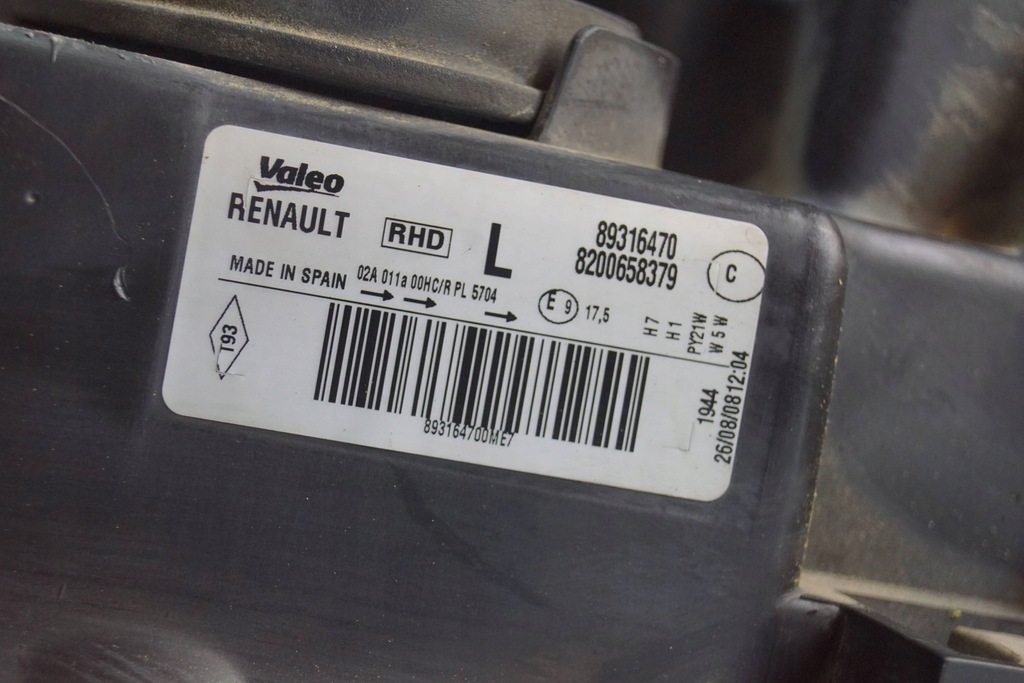 фото №16, Renault modus lift лампа левый перед 8200658379 uk c1896