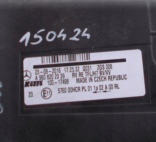 фото №8, Mercedes actros mp4 w960 правая передняя лампа обычная a9608202339