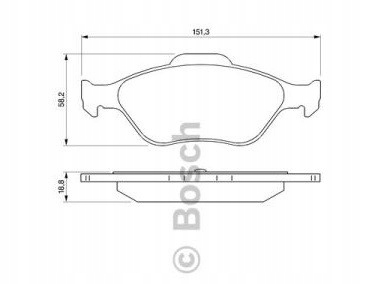 фото №2, Тормозные колодки тормозные перед bosch ford fiesta vi 6 mk6