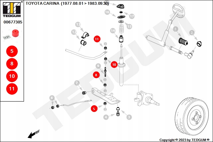 фото №16, Tedgum 00677305 подшипник, соединитель стабилизатора