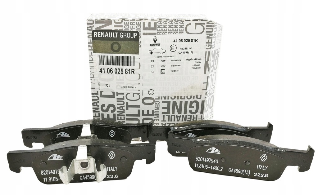 фото №1, Тормозные колодки тормозные renault clio iv dacia logan ii перед 410602581r оригинал