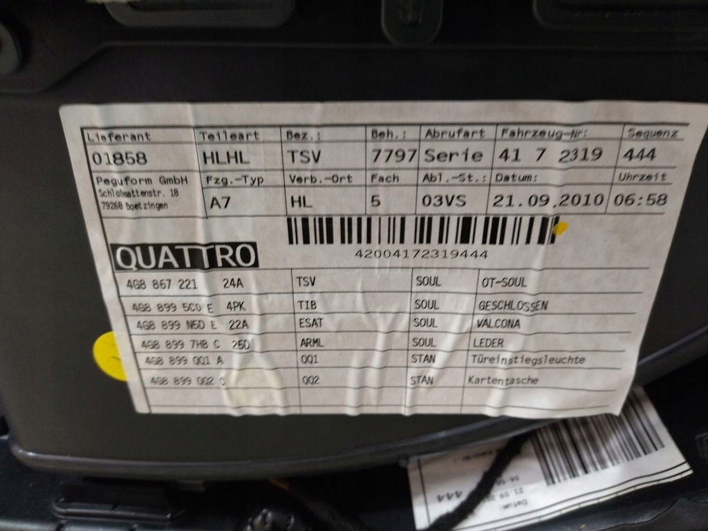 фото №14, 4g8867221 обивка обшивка левый задняя audi a7 4g