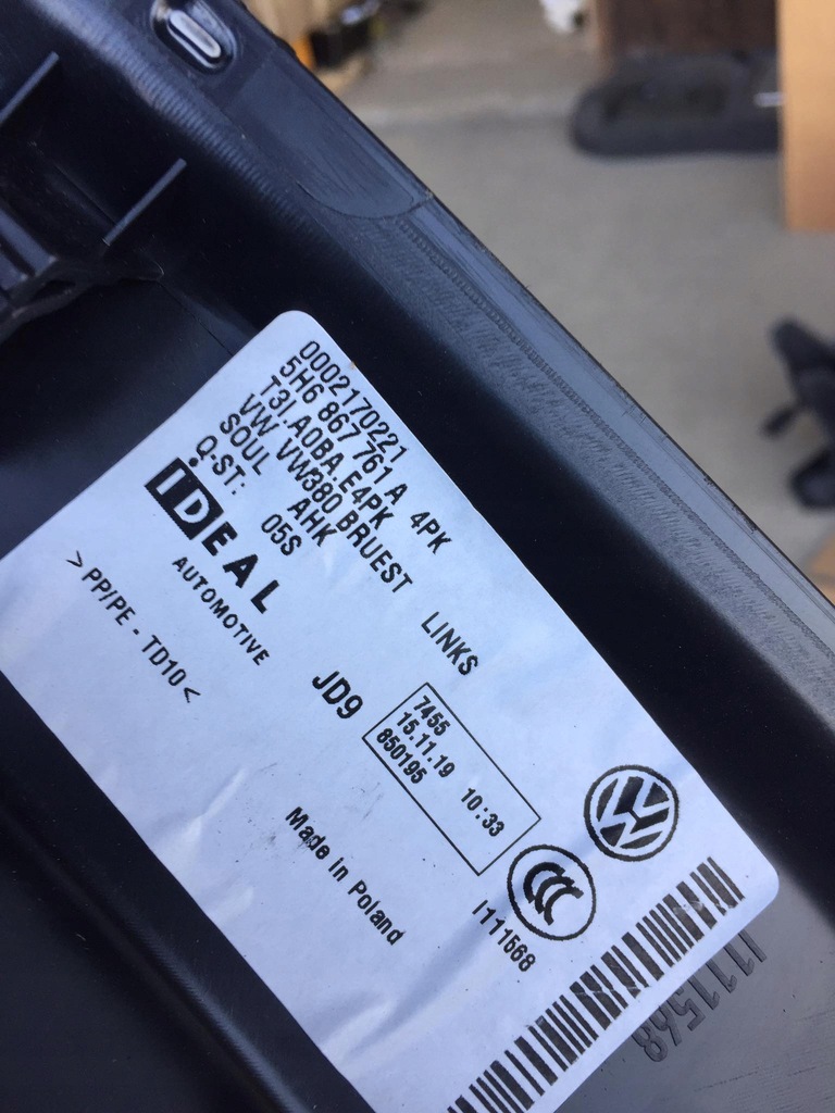 фото №9, Vw golf 8 обшивки задняя 5h6867762c d 5h6867761 a