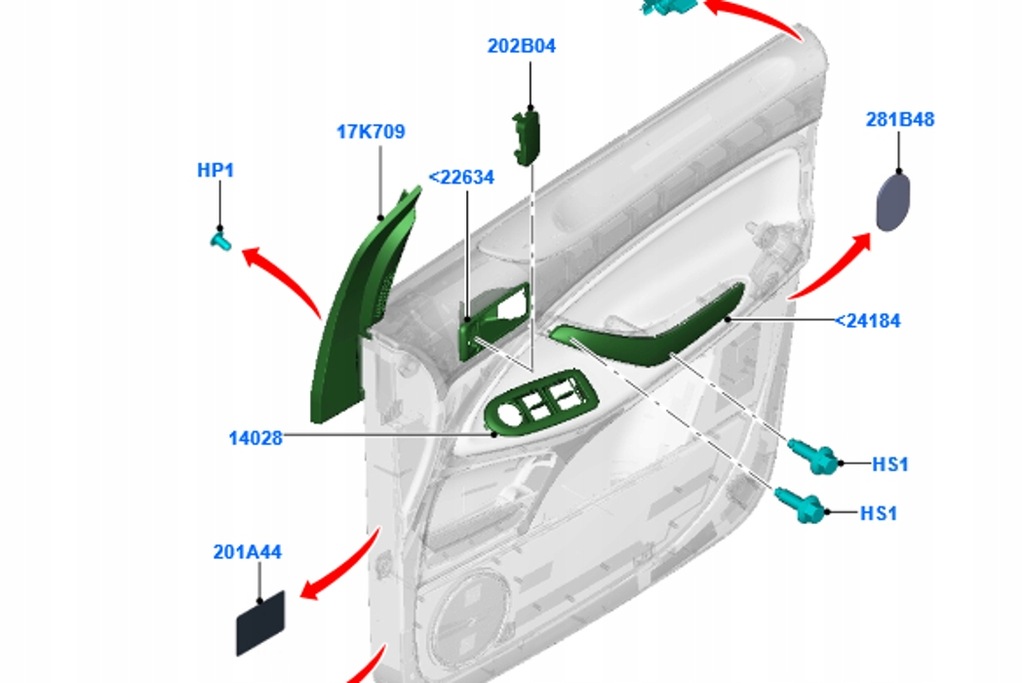 фото №9, Кліпса обшивка двері ford kuga i 08 оригінальний номер ford 1505121 1505121