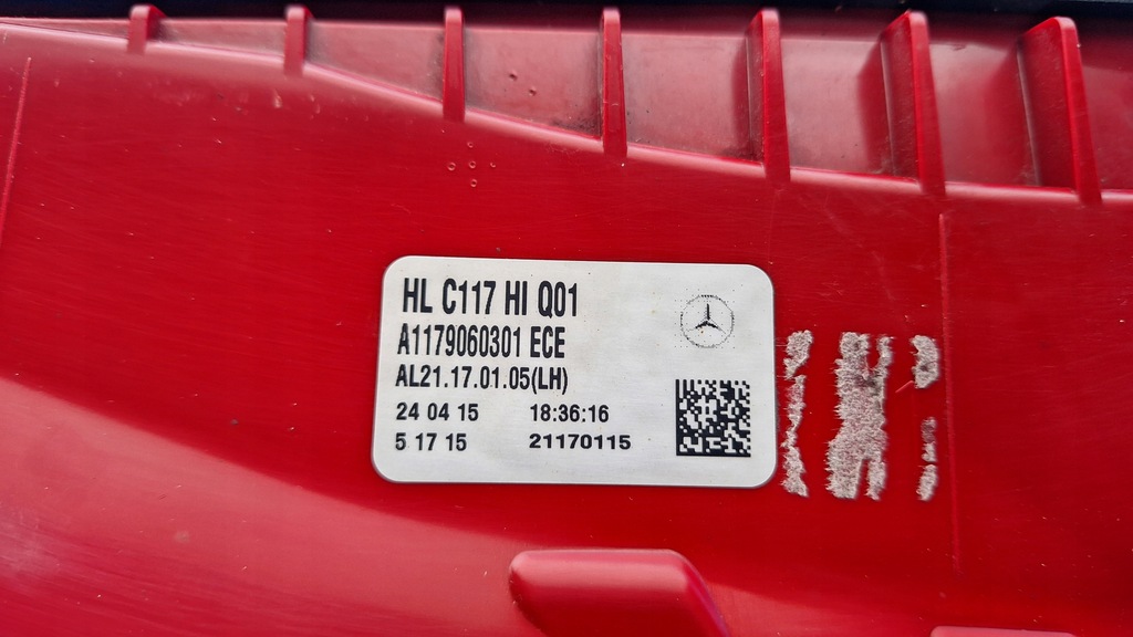 фото №11, Mercedes cla w117 лампа левая задняя led w крыло