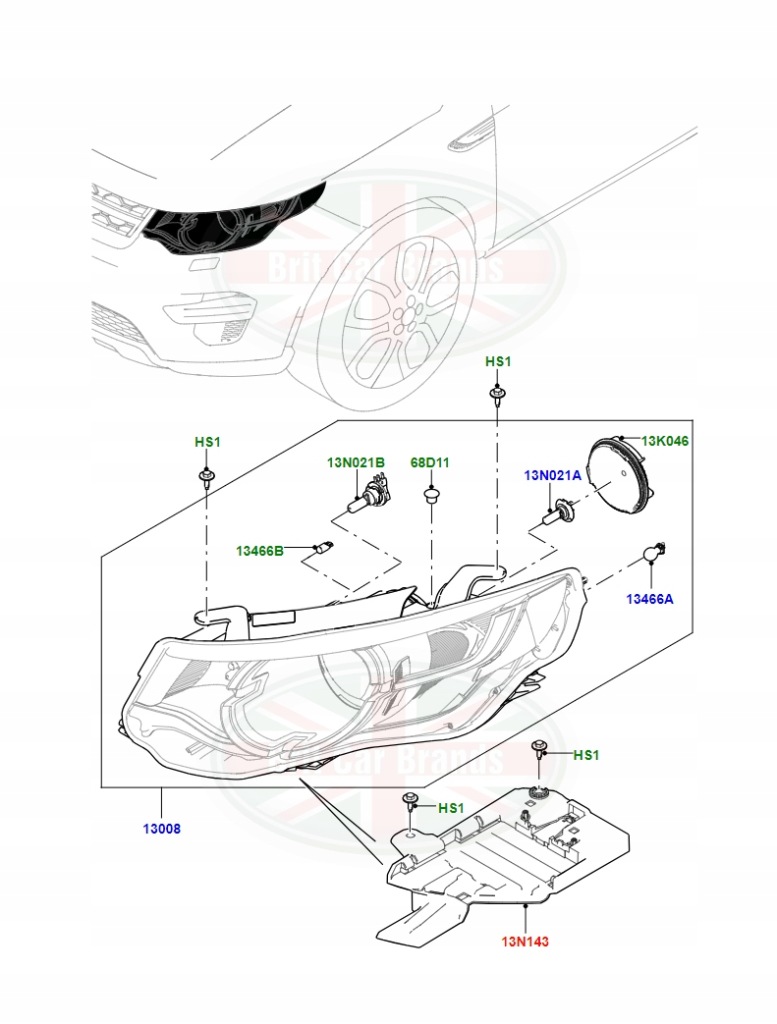 фото №3, Ліва плита монтажна фара land rover discovery sport l550 lr066965