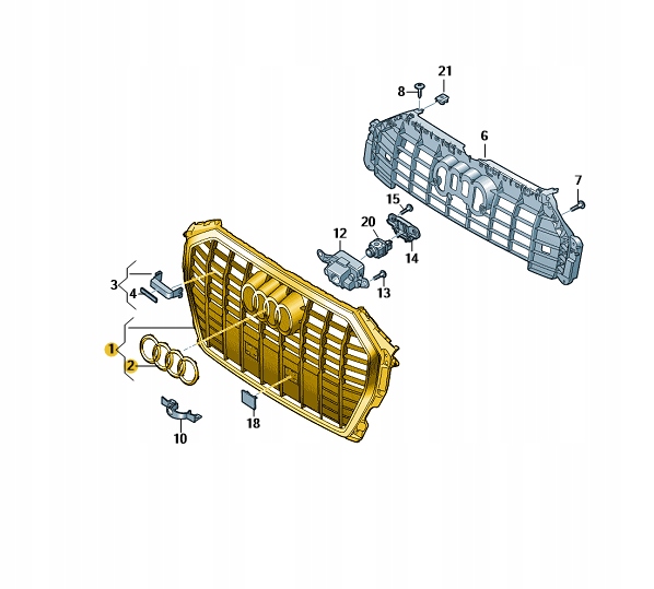 Купить Решётка  решётка радиатора бампера перед audi q3 polift aso