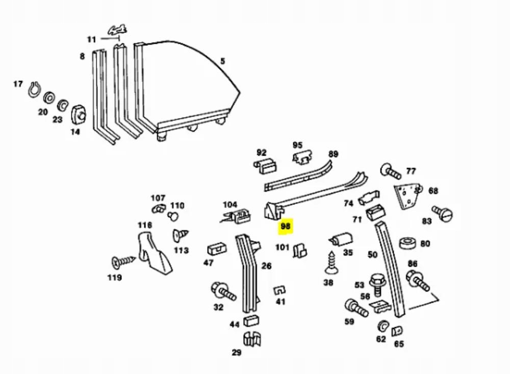 фото №10, 2 ущільнювачі скло задня bok mercedes c123 coupe