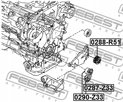 фото №2, Febest 0290-z33 натягувач ремінь клиновий багаторучейковий