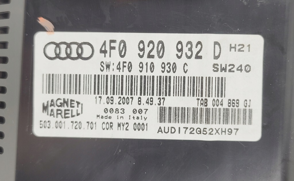 фото №7, Audi a6 c6 лічильник кольоровий приладова панель прилади 3.0 tdi acc радар 4f0920932d