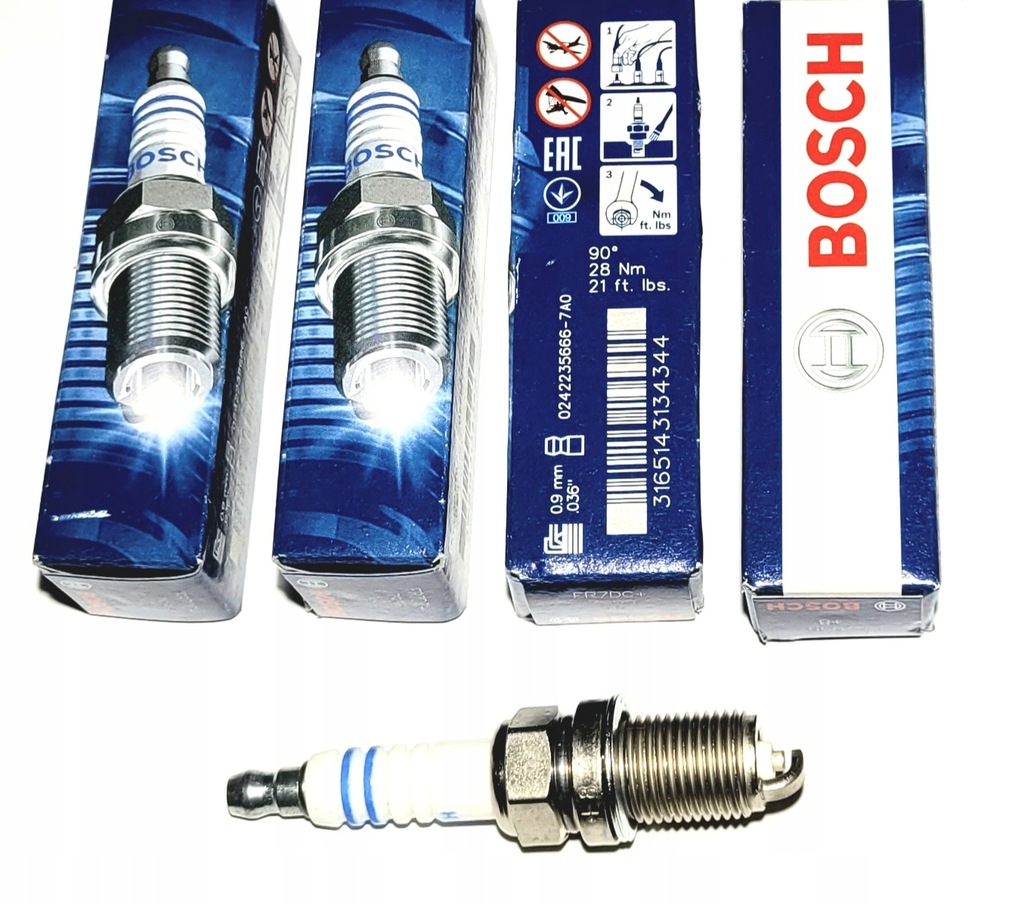 фото №1, 4x свеча зажигания bosch fr7dc+ super plus +8