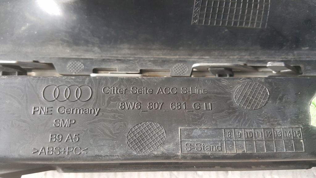 фото №9, Решётка бампера передний левая сторона audi a5 s-line 8w6807681g демонтаж
