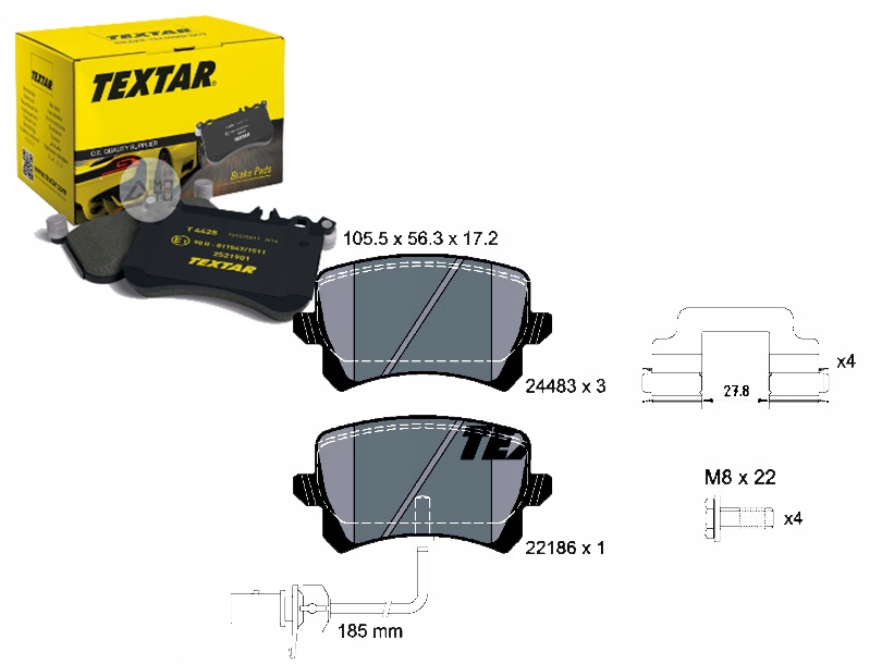 фото №1, Textar 2448307 набір гальмівних колодок гальмівних, гальма дискові
