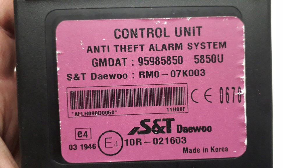 фото №6, Chevrolet spark 3 iii 09- модуль сигнализация 95985850