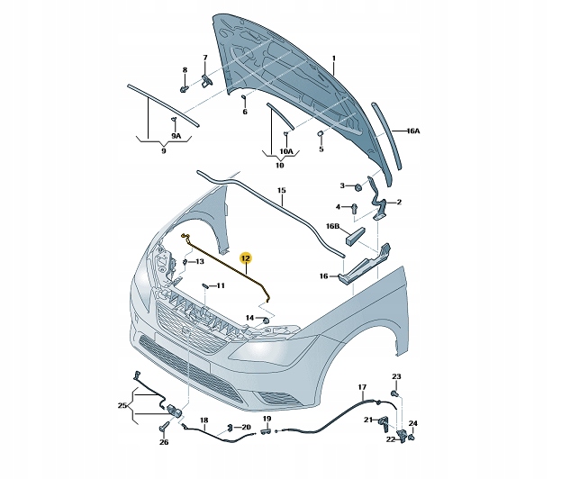 фото №1, Подпорка засов капот перед seat leon 5f0823363d