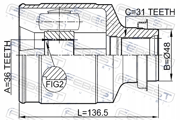 фото №9, Шарнір внутрішній mazda cx-7 06-12 cx-9 07-13 mpv 06- правий nty