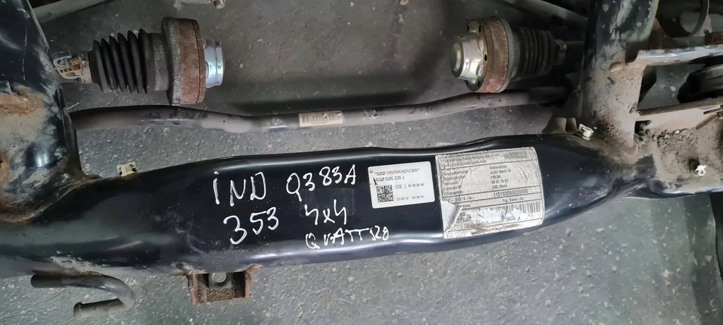 фото №7, Q3 83a подвеска рычаги поворотный кулак подрамник подрамник задняя quattro 5q0505235j