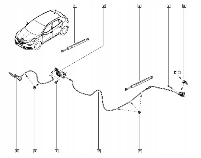 фото №7, Nowa оригинальная ручка трос тяга капот renault megane iv оригинальный номер